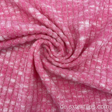 Polyester -Mischung Melange Strickrippenstoff